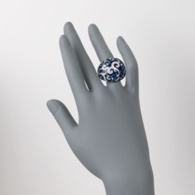 Belle Etoile .40 ct. t.w. CZ 'Royale' Ring With Enamel in Sterling Silver &mdash; Alt Image 2