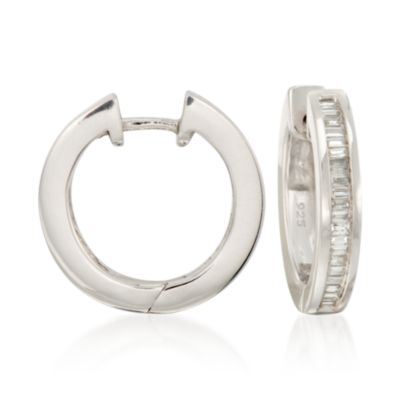 .20 ct. t.w. Diamond Hoop Earrings in Sterling Silver &mdash; Alt Image 1