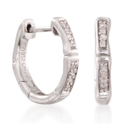 .33 ct. t.w. Diamond Bamboo Drop Earrings in Sterling Silver &mdash; Alt Image 4