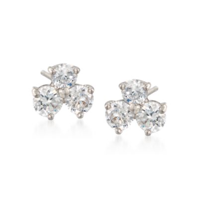 3.00 ct. t.w. CZ Trio Earrings in Sterling Silver  &mdash; Alt Image 1