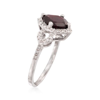 2.70 Carat Garnet and Diamond Ring in Sterling Silver &mdash; Alt Image 3