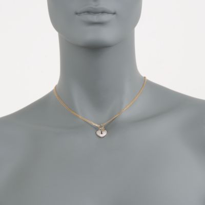 .25  ct. t.w. Pave Diamond Heart and Key Necklace in 14kt Yellow Gold &mdash; Alt Image 2