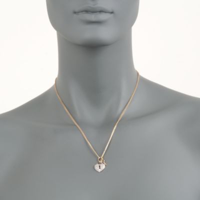 .25  ct. t.w. Pave Diamond Heart and Key Necklace in 14kt Yellow Gold &mdash; Alt Image 3