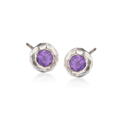 Zina Sterling Silver "Ripples" .80 ct. t.w. Amethyst Stud Earrings &mdash; Alt Image 1