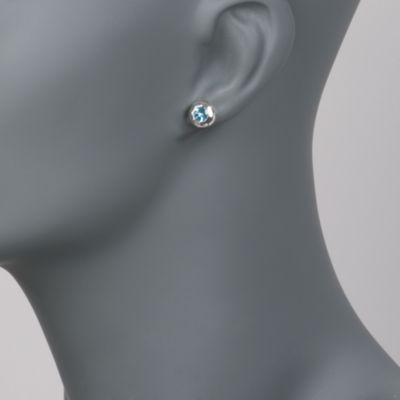 Zina Sterling Silver "Ripples" 1.00 ct. t.w. Blue Topaz Stud Earrings &mdash; Alt Image 2