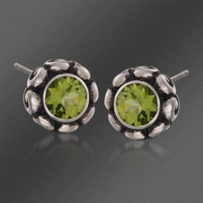 Zina Sterling Silver "Swirl" 2.00 ct. t.w. Peridot Stud Earrings &mdash; Alt Image 1