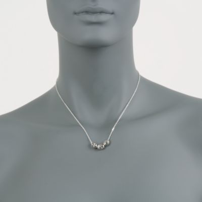 Zina Sterling Silver Mini "Swirl" Beads Necklace. 17" &mdash; Alt Image 2