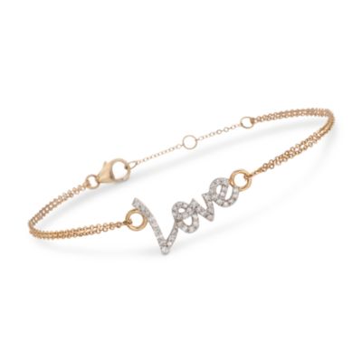 .25 ct. t.w. Diamond Love Bracelet in 14kt Yellow Gold. 7" &mdash; Alt Image 1