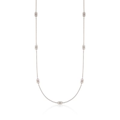 .40 ct. t.w. Diamond Station Necklace in Sterling Silver. 36" &mdash; Alt Image 1