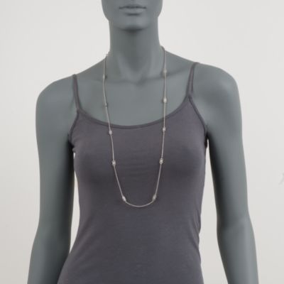 .40 ct. t.w. Diamond Station Necklace in Sterling Silver. 36" &mdash; Alt Image 2