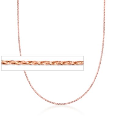 Italian 14kt Rose Gold Twisted Line Necklace. 18" &mdash; Alt Image 1