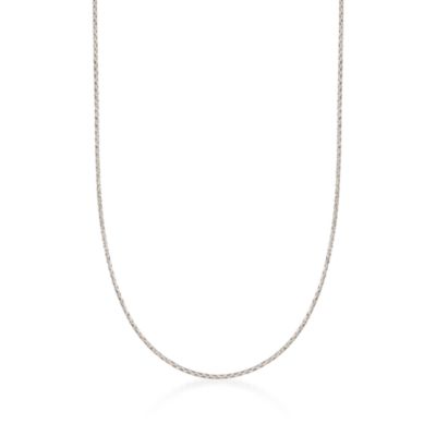 Italian 14kt White Gold Twisted Line Necklace. 18" &mdash; Alt Image 1