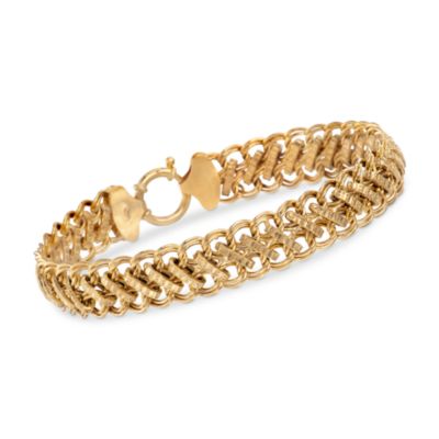 Italian 14kt Yellow Gold Double-Row Link Bracelet &mdash; Alt Image 1