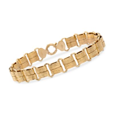 Italian 14kt Yellow Gold Double Bar-Link Bracelet &mdash; Alt Image 1