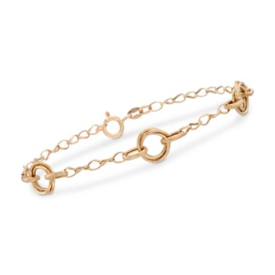 14kt Yellow Gold Multi-Circle Link Bracelet. 7" &mdash; Alt Image 1