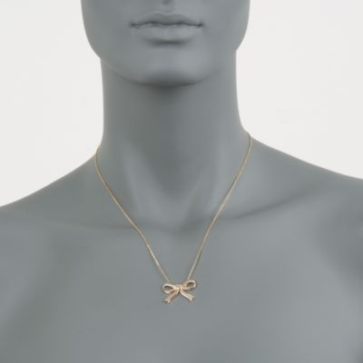 14kt Yellow Gold Bow Necklace &mdash; Alt Image 2
