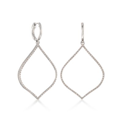 1.00 ct. t.w. Diamond Open Drop Earrings in Sterling Silver &mdash; Alt Image 3