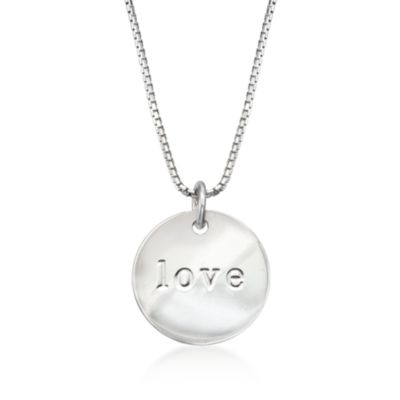 Sterling Silver "Love" Necklace. 18" &mdash; Alt Image 1