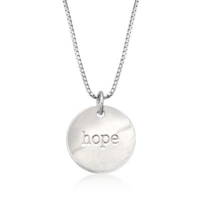 Sterling Silver "Hope" Necklace. 18" &mdash; Alt Image 1