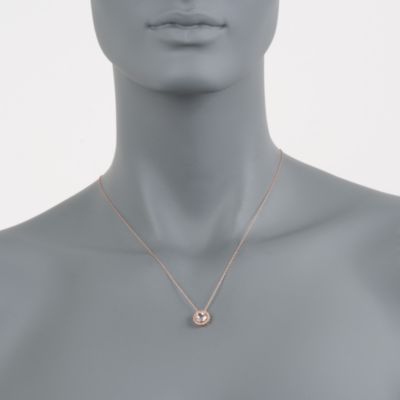 1.45 Carat Morganite and .12 ct. t.w. Diamond Drop Necklace. &mdash; Alt Image 3