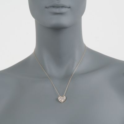 1.00 ct. t.w. Champagne and White Diamond Mosaic Heart Necklace in 14kt Yellow Gold. 18" &mdash; Alt Image 2