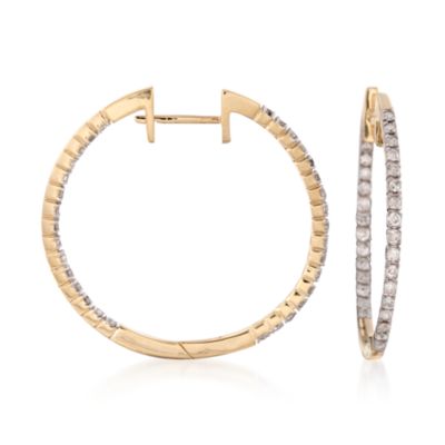 1.00 ct. t.w. Diamond Hoop Earrings in 14kt Yellow Gold &mdash; Alt Image 1
