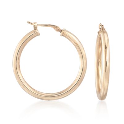 9.25 ct. t.w. Blue Topaz Hoop Earrings in 14kt Yellow Gold &mdash; Alt Image 4
