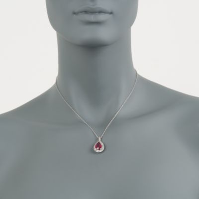 3.00 Carat Ruby and .47 ct. t.w. Diamond Necklace in 14kt White Gold &mdash; Alt Image 2