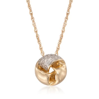 .13 ct. t.w. Diamond Knot Necklace in 14kt Yellow Gold. 18" &mdash; Alt Image 1