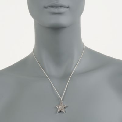 Silver Drusy Star Pendant Necklace in Sterling Silver &mdash; Alt Image 3