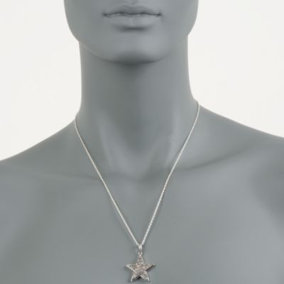 Silver Drusy Star Pendant Necklace in Sterling Silver &mdash; Alt Image 4