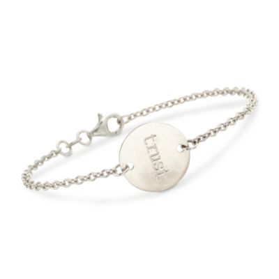 Sterling Silver "Trust" Bracelet. 7.25" &mdash; Alt Image 1