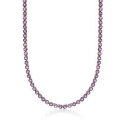 20.00 ct. t.w. Purple Amethyst Tennis Necklace in Sterling Silver. 18" &mdash; Alt Image 1
