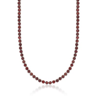 25.00 ct. t.w. Garnet Tennis Necklace in Sterling Silver. 18" &mdash; Alt Image 1