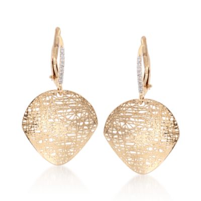 .10 ct. t.w. Diamond Free-Form Disc Drop Earrings in 14kt Yellow Gold &mdash; Alt Image 1