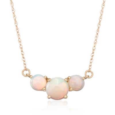 Triple Opal Necklace in 14kt Yellow Gold &mdash; Alt Image 1