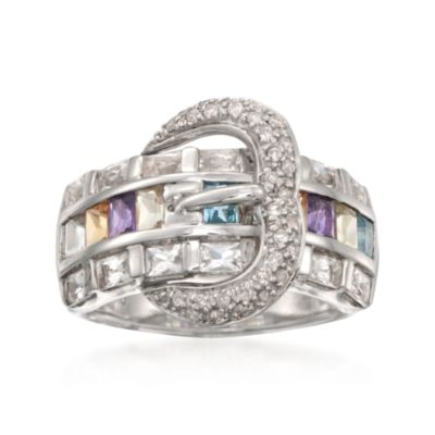 2.00 ct. t.w. Multi-Gem Buckle Ring in Sterling Silver &mdash; Alt Image 1