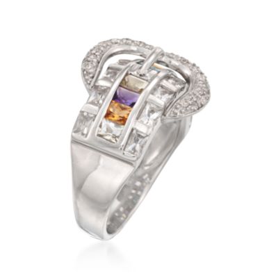 2.00 ct. t.w. Multi-Gem Buckle Ring in Sterling Silver &mdash; Alt Image 3