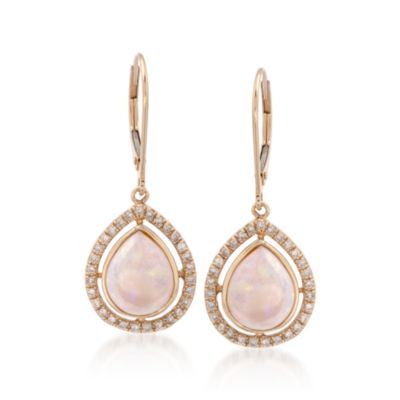 Opal and .36 ct. t.w. Diamond Drop Earrings in 14kt Yellow Gold &mdash; Alt Image 1