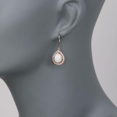 Opal and .36 ct. t.w. Diamond Drop Earrings in 14kt Yellow Gold &mdash; Alt Image 2