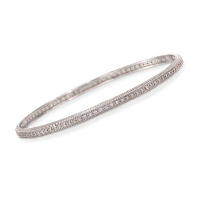 .35 ct. t.w. CZ Bangle Bracelet in Sterling Silver. 7" &mdash; Alt Image 1