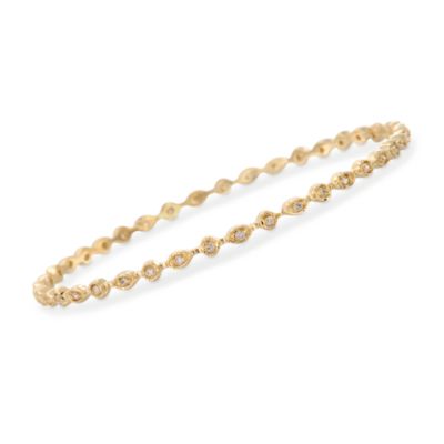 .30 ct. t.w. CZ Bangle Bracelet in 14kt Gold Over Sterling Silver. 7" &mdash; Alt Image 1