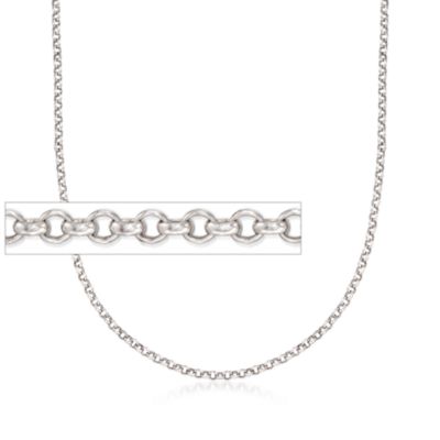 Belle Etoile Sterling Silver Rolo Link Chain. 18" &mdash; Alt Image 1