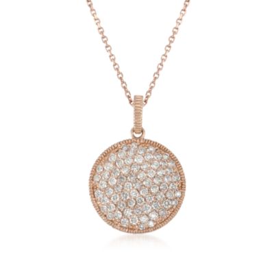 1.80 ct. t.w. Diamond Disc Necklace in 14kt Rose Gold &mdash; Alt Image 1