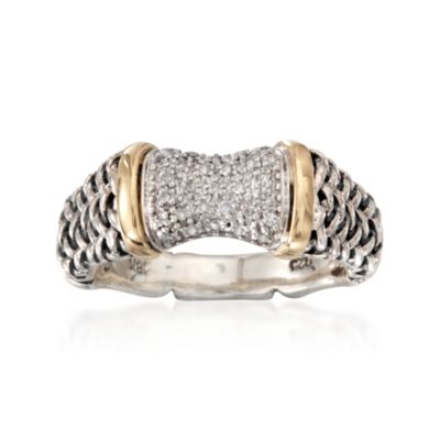 Balinese .10 ct. t.w. Diamond Ring in Two-Tone &mdash; Alt Image 1