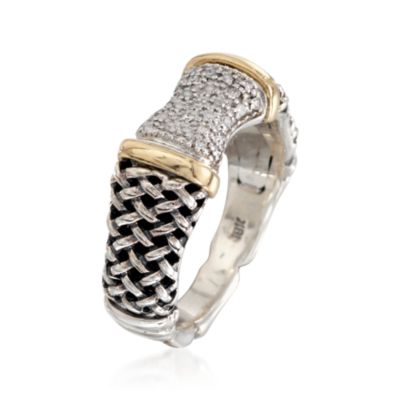 Balinese .10 ct. t.w. Diamond Ring in Two-Tone &mdash; Alt Image 3
