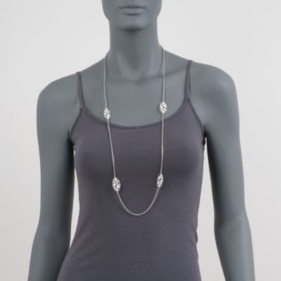 Roberto Coin "Bollicine" White Enamel Station Necklace in 18kt White Gold. 37" &mdash; Alt Image 2
