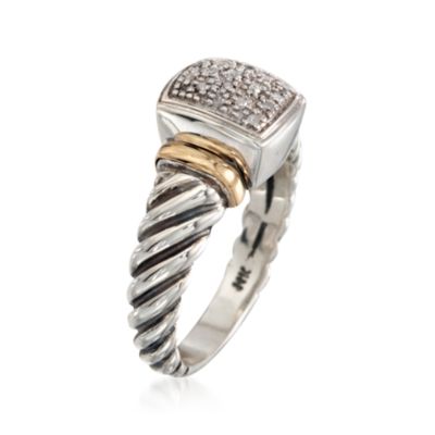 Two-Tone Ring With Diamonds &mdash; Alt Image 3