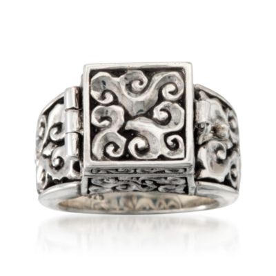 Balinese Sterling Silver Locket Ring &mdash; Alt Image 1