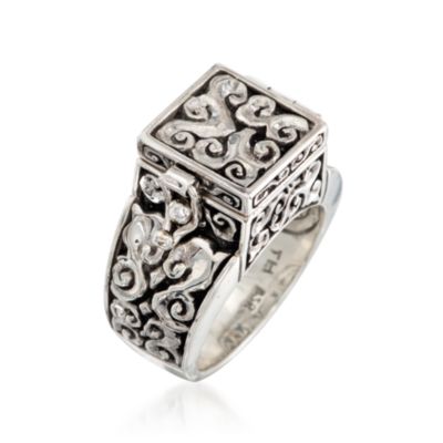 Balinese Sterling Silver Locket Ring &mdash; Alt Image 3